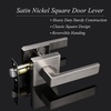 image:imageProbrico 2 Pack Different Keys Door Levers Gold Keyed Differently Square Handles with Lock for Interior Exterior DoorsBrushed Nickel