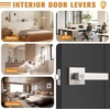 image:imageProbrico 2 Pack Different Keys Door Levers Gold Keyed Differently Square Handles with Lock for Interior Exterior DoorsBrushed Nickel