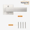 image:imageProbrico 2 Pack Different Keys Door Levers Gold Keyed Differently Square Handles with Lock for Interior Exterior DoorsBrushed Nickel