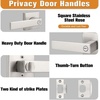 image:imageProbrico 2 Pack Different Keys Door Levers Gold Keyed Differently Square Handles with Lock for Interior Exterior DoorsBrushed Nickel