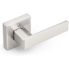 image:imageProbrico 2 Pack Different Keys Door Levers Gold Keyed Differently Square Handles with Lock for Interior Exterior DoorsBrushed Nickel