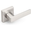 image:imageProbrico 2 Pack Different Keys Door Levers Gold Keyed Differently Square Handles with Lock for Interior Exterior DoorsBrushed Nickel