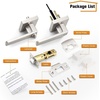 image:imageProbrico 2 Pack Different Keys Door Levers Gold Keyed Differently Square Handles with Lock for Interior Exterior DoorsBrushed Nickel