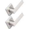image:imageProbrico 2 Pack Different Keys Door Levers Gold Keyed Differently Square Handles with Lock for Interior Exterior DoorsBrushed Nickel