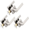 image:imageProbrico 2 Pack Different Keys Door Levers Gold Keyed Differently Square Handles with Lock for Interior Exterior DoorsBrushed Nickel