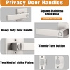 image:imageProbrico 2 Pack Different Keys Door Levers Gold Keyed Differently Square Handles with Lock for Interior Exterior DoorsBrushed Nickel