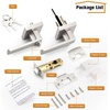 image:imageProbrico 2 Pack Different Keys Door Levers Gold Keyed Differently Square Handles with Lock for Interior Exterior DoorsBrushed Nickel