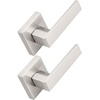 image:imageProbrico 2 Pack Different Keys Door Levers Gold Keyed Differently Square Handles with Lock for Interior Exterior DoorsBrushed Nickel