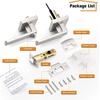 image:imageProbrico 2 Pack Different Keys Door Levers Gold Keyed Differently Square Handles with Lock for Interior Exterior DoorsBrushed Nickel