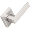 image:imageProbrico 2 Pack Different Keys Door Levers Gold Keyed Differently Square Handles with Lock for Interior Exterior DoorsBrushed Nickel