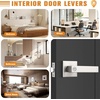 image:imageProbrico 2 Pack Different Keys Door Levers Gold Keyed Differently Square Handles with Lock for Interior Exterior DoorsBrushed Nickel