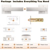 image:imageProbrico 2 Pack Different Keys Door Levers Gold Keyed Differently Square Handles with Lock for Interior Exterior DoorsBrushed Nickel