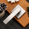 image:imageProbrico 2 Pack Different Keys Door Levers Gold Keyed Differently Square Handles with Lock for Interior Exterior DoorsBrushed Nickel
