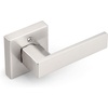 image:imageProbrico 2 Pack Different Keys Door Levers Gold Keyed Differently Square Handles with Lock for Interior Exterior DoorsBrushed Nickel