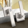 image:imageProbrico 2 Pack Different Keys Door Levers Gold Keyed Differently Square Handles with Lock for Interior Exterior DoorsBrushed Nickel