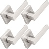 image:imageProbrico 2 Pack Different Keys Door Levers Gold Keyed Differently Square Handles with Lock for Interior Exterior DoorsBrushed Nickel