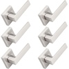 image:imageProbrico 2 Pack Different Keys Door Levers Gold Keyed Differently Square Handles with Lock for Interior Exterior DoorsBrushed Nickel