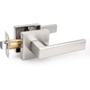 image:imageProbrico 2 Pack Different Keys Door Levers Gold Keyed Differently Square Handles with Lock for Interior Exterior DoorsBrushed Nickel