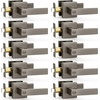 image:imageProbrico 2 Pack Different Keys Door Levers Gold Keyed Differently Square Handles with Lock for Interior Exterior DoorsGunmetal Black