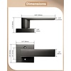 image:imageProbrico 2 Pack Different Keys Door Levers Gold Keyed Differently Square Handles with Lock for Interior Exterior DoorsGunmetal Black