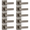 image:imageProbrico 2 Pack Different Keys Door Levers Gold Keyed Differently Square Handles with Lock for Interior Exterior DoorsGunmetal Black