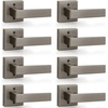 image:imageProbrico 2 Pack Different Keys Door Levers Gold Keyed Differently Square Handles with Lock for Interior Exterior DoorsGunmetal Black