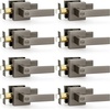 image:imageProbrico 2 Pack Different Keys Door Levers Gold Keyed Differently Square Handles with Lock for Interior Exterior DoorsGunmetal Black