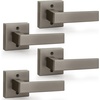 image:imageProbrico 2 Pack Different Keys Door Levers Gold Keyed Differently Square Handles with Lock for Interior Exterior DoorsGunmetal Black