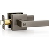 image:imageProbrico 2 Pack Different Keys Door Levers Gold Keyed Differently Square Handles with Lock for Interior Exterior DoorsGunmetal Black