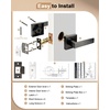 image:imageProbrico 2 Pack Different Keys Door Levers Gold Keyed Differently Square Handles with Lock for Interior Exterior DoorsGunmetal Black