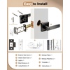 image:imageProbrico 2 Pack Different Keys Door Levers Gold Keyed Differently Square Handles with Lock for Interior Exterior DoorsGunmetal Black