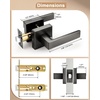 image:imageProbrico 2 Pack Different Keys Door Levers Gold Keyed Differently Square Handles with Lock for Interior Exterior DoorsGunmetal Black