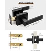 image:imageProbrico 2 Pack Different Keys Door Levers Gold Keyed Differently Square Handles with Lock for Interior Exterior DoorsMatte Black