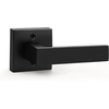 image:imageProbrico 2 Pack Different Keys Door Levers Gold Keyed Differently Square Handles with Lock for Interior Exterior DoorsMatte Black