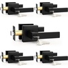 image:imageProbrico 2 Pack Different Keys Door Levers Gold Keyed Differently Square Handles with Lock for Interior Exterior DoorsMatte Black