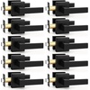 image:imageProbrico 2 Pack Different Keys Door Levers Gold Keyed Differently Square Handles with Lock for Interior Exterior DoorsMatte Black