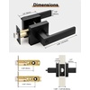 image:imageProbrico 2 Pack Different Keys Door Levers Gold Keyed Differently Square Handles with Lock for Interior Exterior DoorsMatte Black