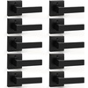 image:imageProbrico 2 Pack Different Keys Door Levers Gold Keyed Differently Square Handles with Lock for Interior Exterior DoorsMatte Black