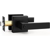 image:imageProbrico 2 Pack Different Keys Door Levers Gold Keyed Differently Square Handles with Lock for Interior Exterior DoorsMatte Black