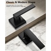 image:imageProbrico 2 Pack Different Keys Door Levers Gold Keyed Differently Square Handles with Lock for Interior Exterior DoorsMatte Black