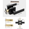 image:imageProbrico 2 Pack Different Keys Door Levers Gold Keyed Differently Square Handles with Lock for Interior Exterior DoorsMatte Black