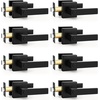 image:imageProbrico 2 Pack Different Keys Door Levers Gold Keyed Differently Square Handles with Lock for Interior Exterior DoorsMatte Black