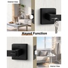 image:imageProbrico 2 Pack Different Keys Door Levers Gold Keyed Differently Square Handles with Lock for Interior Exterior DoorsMatte Black