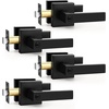 image:imageProbrico 2 Pack Different Keys Door Levers Gold Keyed Differently Square Handles with Lock for Interior Exterior DoorsMatte Black