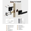image:imageProbrico 2 Pack Different Keys Door Levers Gold Keyed Differently Square Handles with Lock for Interior Exterior DoorsMatte Black