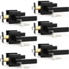 image:imageProbrico 2 Pack Different Keys Door Levers Gold Keyed Differently Square Handles with Lock for Interior Exterior DoorsMatte Black