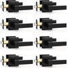image:imageProbrico 2 Pack Different Keys Door Levers Gold Keyed Differently Square Handles with Lock for Interior Exterior DoorsMatte Black