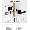 image:imageProbrico 2 Pack Different Keys Door Levers Gold Keyed Differently Square Handles with Lock for Interior Exterior DoorsMatte Black