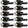 image:imageProbrico 2 Pack Different Keys Door Levers Gold Keyed Differently Square Handles with Lock for Interior Exterior DoorsMatte Black