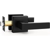 image:imageProbrico 2 Pack Different Keys Door Levers Gold Keyed Differently Square Handles with Lock for Interior Exterior DoorsMatte Black